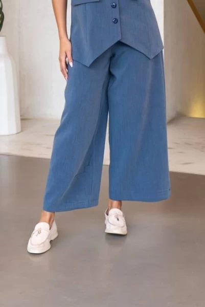 Blue Crepe Trousers IB1051  Blue