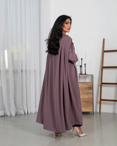 Abaya with Internet Free Size Raw IB149 purple